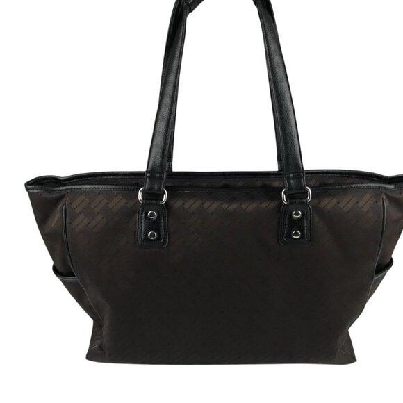 Nine‎ West Tote Travel Computer Shoulder Bag Designer Case Womens Brown/Black - Picture 3 of 15